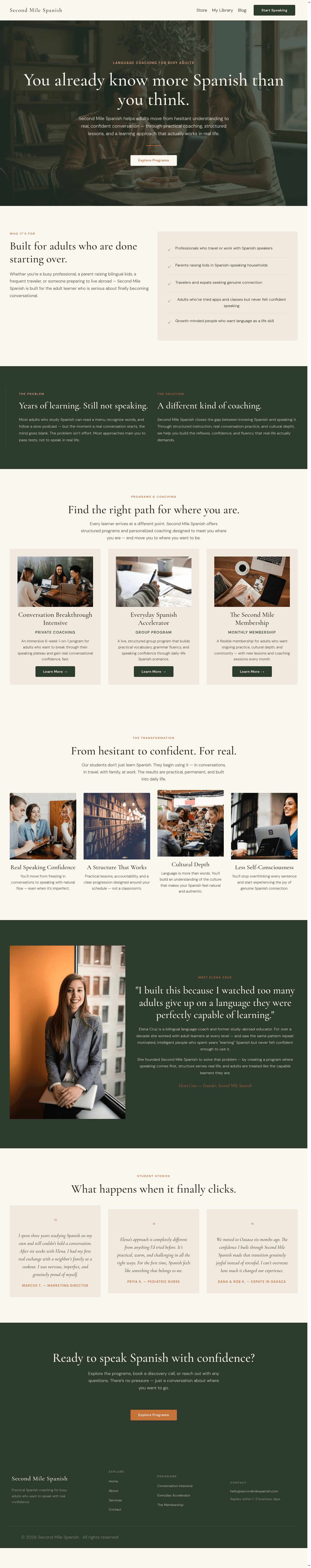 Second Mile Spanish template preview